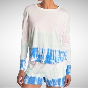 Splendid Long-sleeve Tie-Dye Cotton-Blend Top S